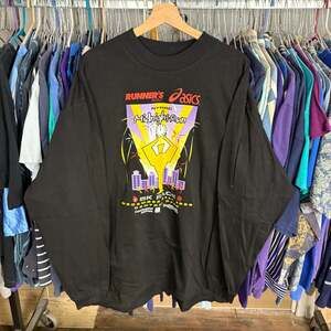 Vintage 1996 Asics Runner's World NYRRC Midnight Run 5K Long Sleeve Shirt XL